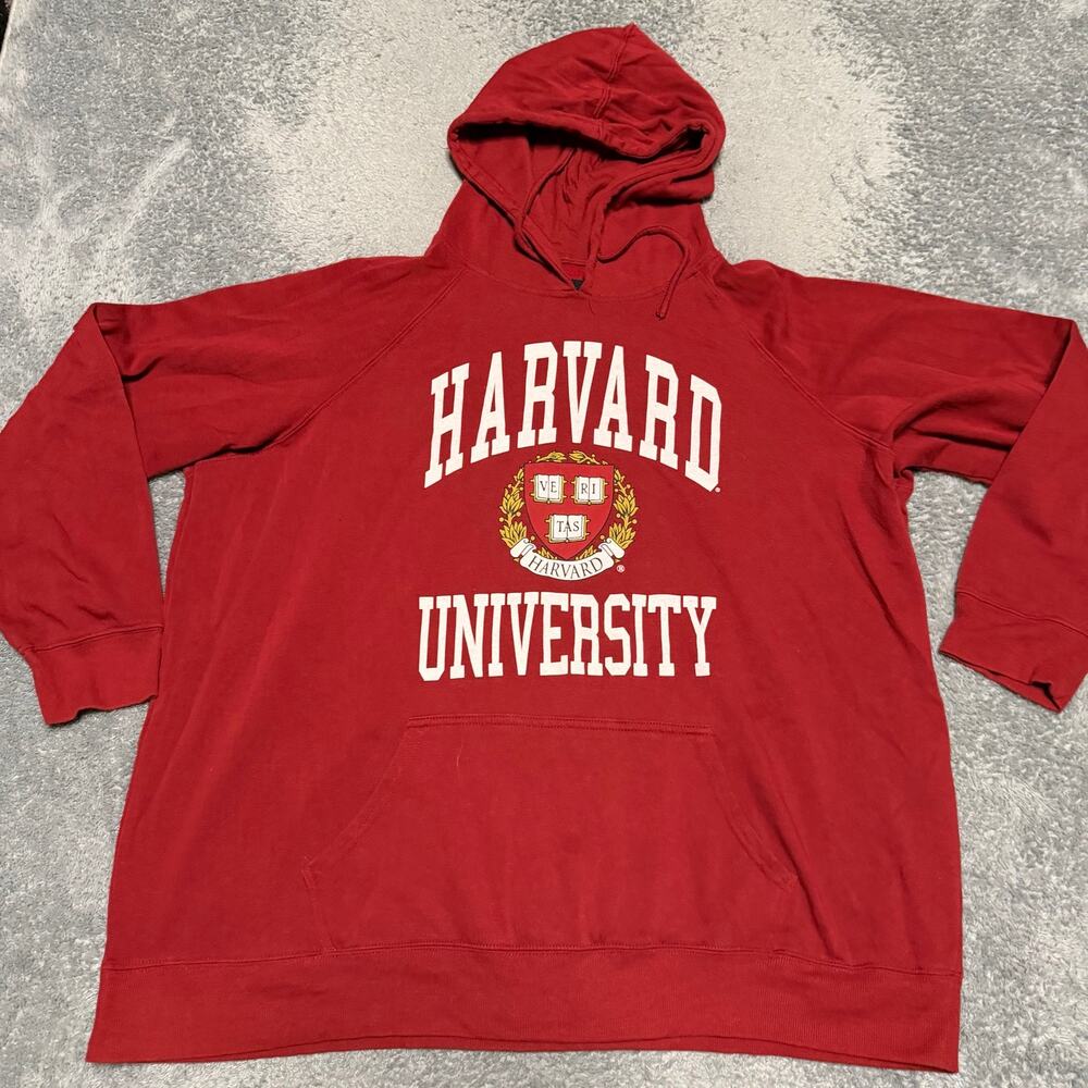 Harvard University Hoodie Mens 3XL Red Pullover Sweatshirt Graphic